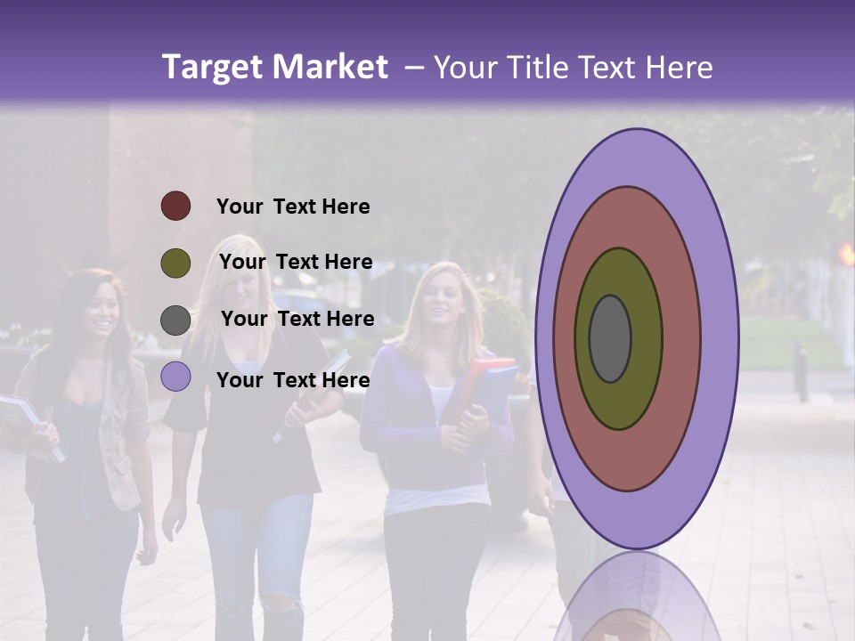 A Group Of People Walking Down A Sidewalk PowerPoint Template