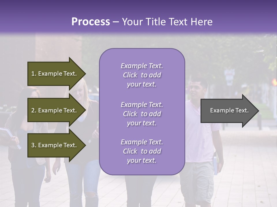A Group Of People Walking Down A Sidewalk PowerPoint Template