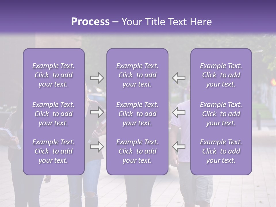 A Group Of People Walking Down A Sidewalk PowerPoint Template