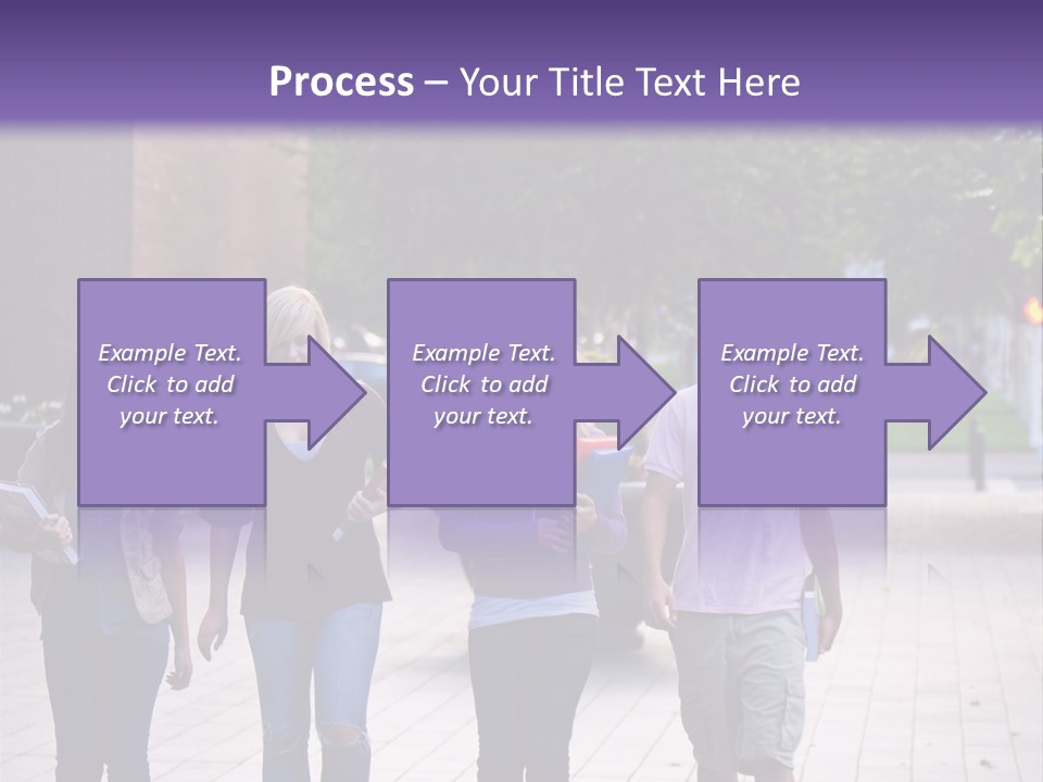 A Group Of People Walking Down A Sidewalk PowerPoint Template