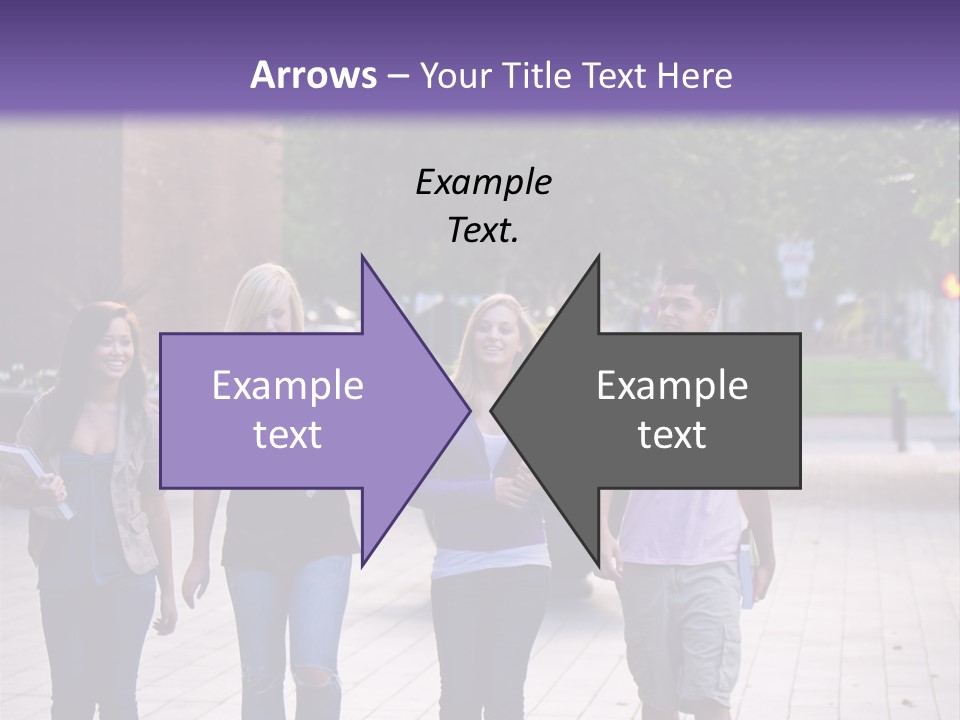 A Group Of People Walking Down A Sidewalk PowerPoint Template