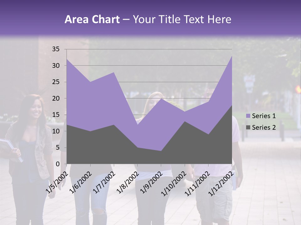 A Group Of People Walking Down A Sidewalk PowerPoint Template