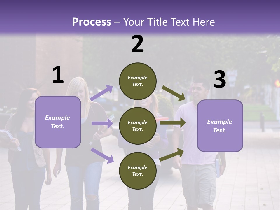 A Group Of People Walking Down A Sidewalk PowerPoint Template
