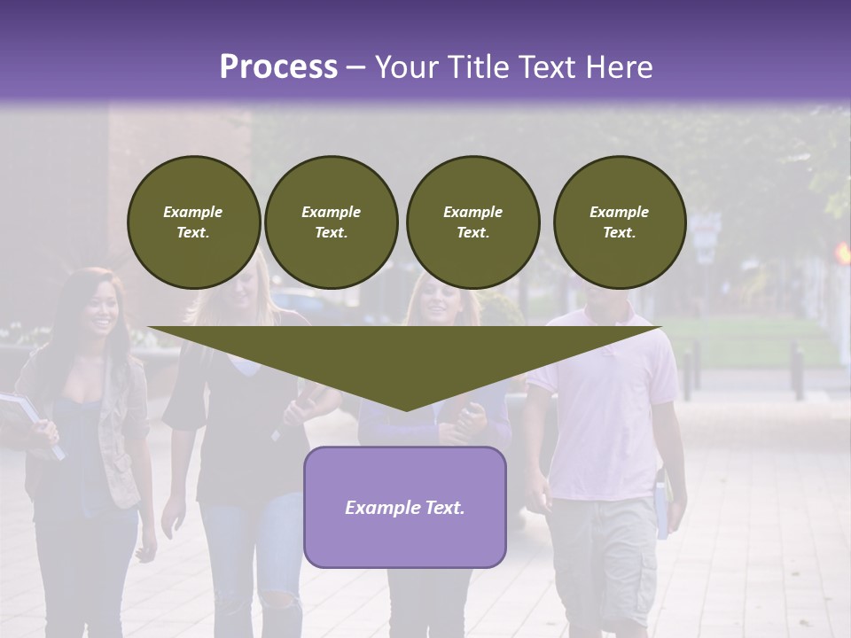 A Group Of People Walking Down A Sidewalk PowerPoint Template