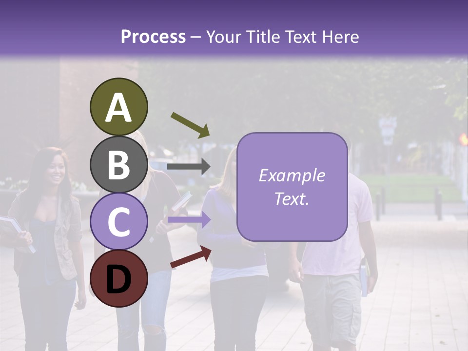 A Group Of People Walking Down A Sidewalk PowerPoint Template