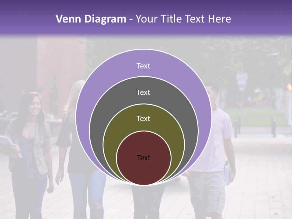 A Group Of People Walking Down A Sidewalk PowerPoint Template