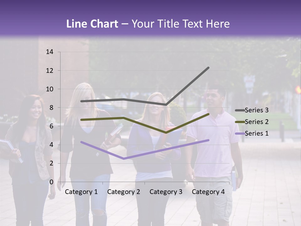 A Group Of People Walking Down A Sidewalk PowerPoint Template