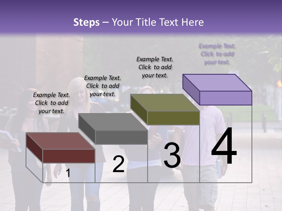 A Group Of People Walking Down A Sidewalk PowerPoint Template