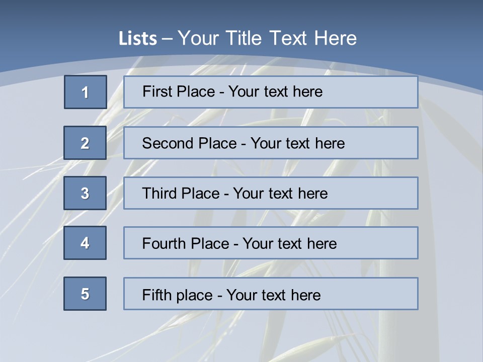 Oat Plant With Panicles PowerPoint Template