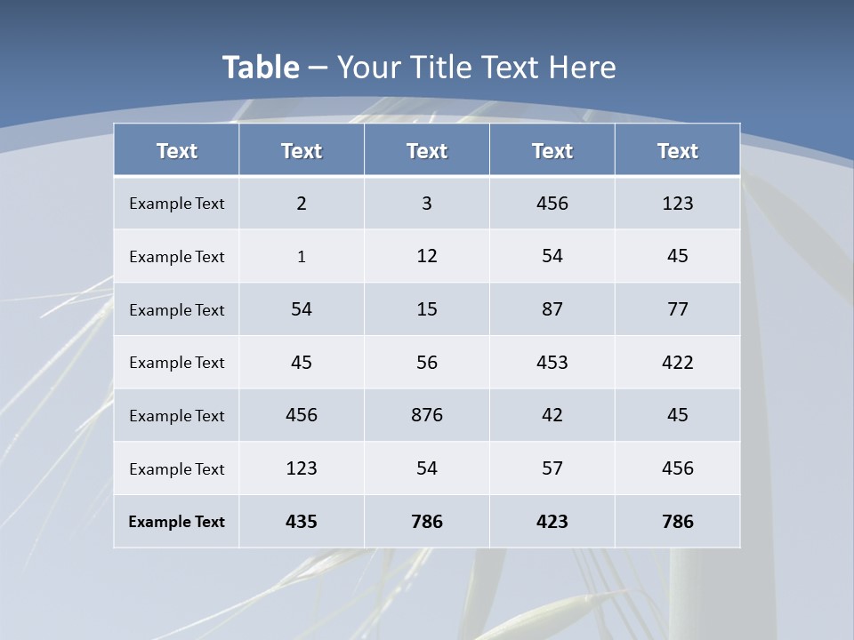 Oat Plant With Panicles PowerPoint Template