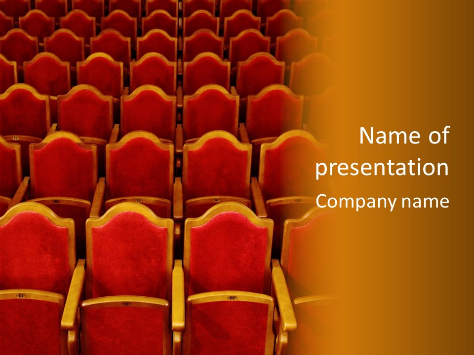 Photograph Of The Rows Of Theatre Seats PowerPoint Template