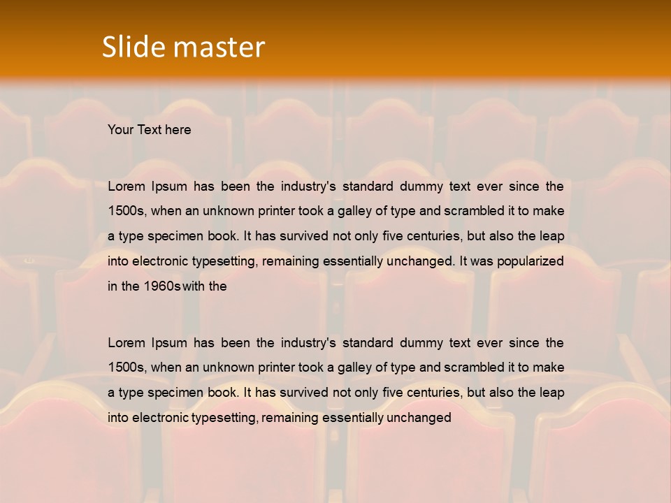 Photograph Of The Rows Of Theatre Seats PowerPoint Template
