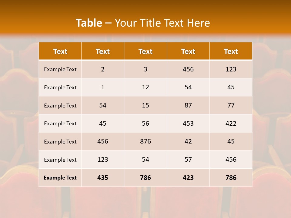 Photograph Of The Rows Of Theatre Seats PowerPoint Template