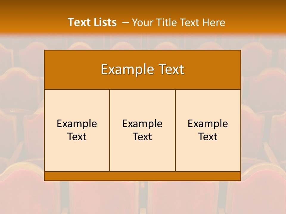 Photograph Of The Rows Of Theatre Seats PowerPoint Template