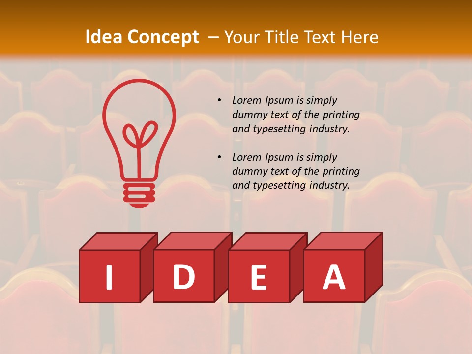 Photograph Of The Rows Of Theatre Seats PowerPoint Template