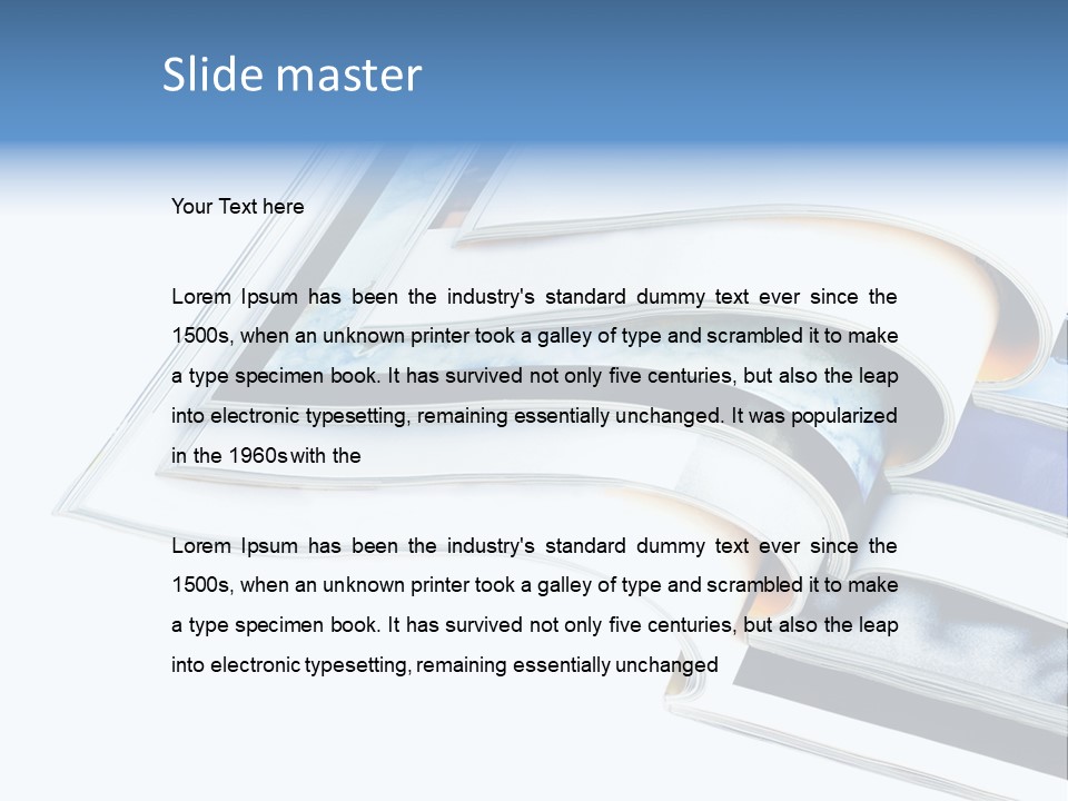 A Book Is Open On A White Background PowerPoint Template