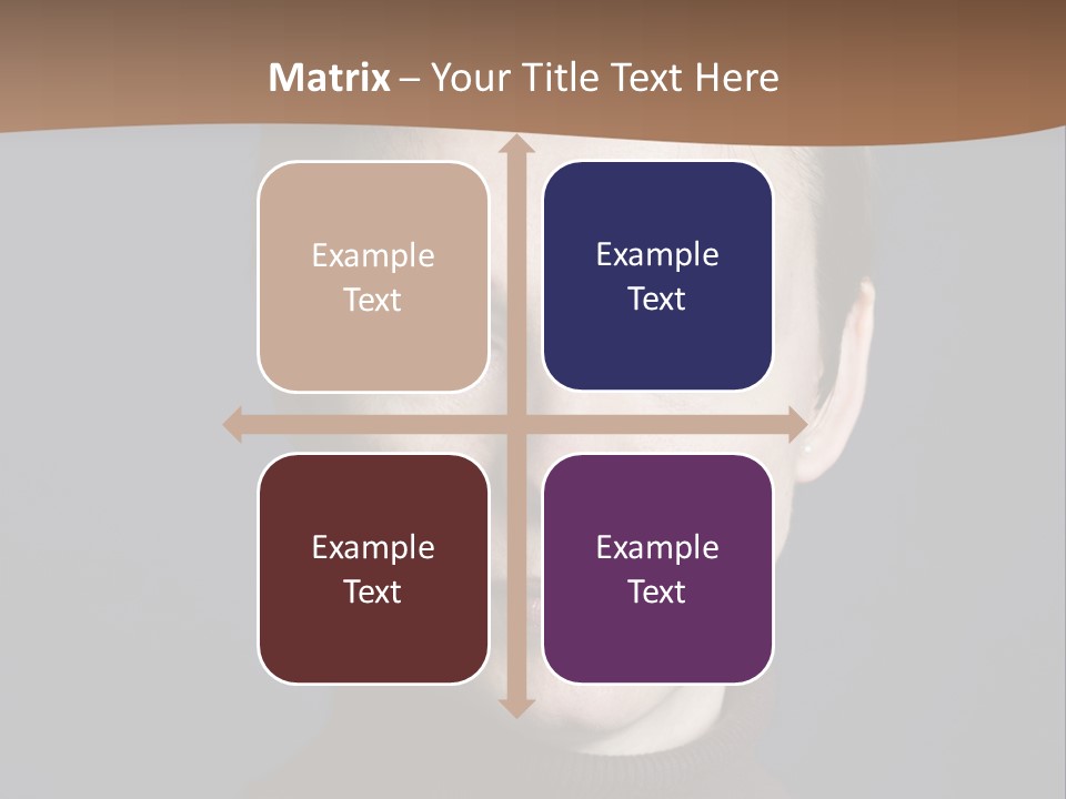 A Woman In A Brown Sweater Is Looking At The Camera PowerPoint Template