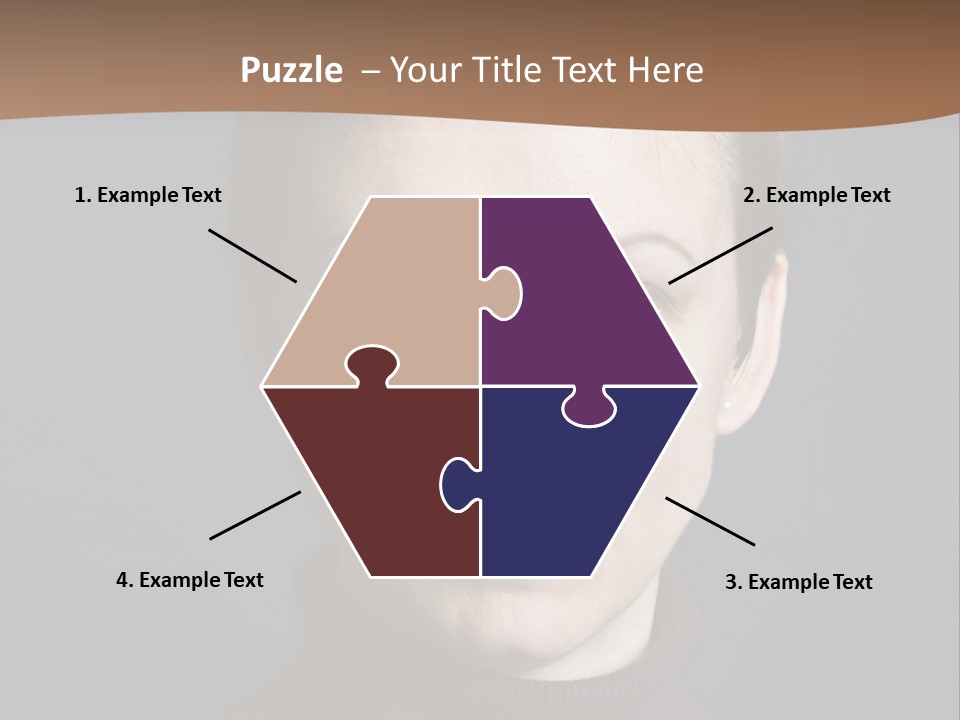 A Woman In A Brown Sweater Is Looking At The Camera PowerPoint Template