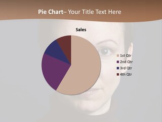 A Woman In A Brown Sweater Is Looking At The Camera PowerPoint Template