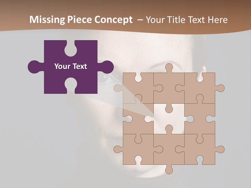 A Woman In A Brown Sweater Is Looking At The Camera PowerPoint Template