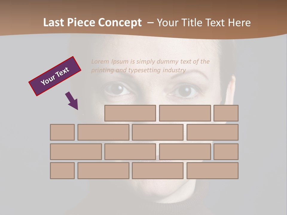 A Woman In A Brown Sweater Is Looking At The Camera PowerPoint Template