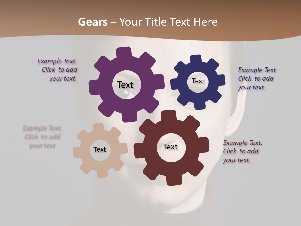 A Woman In A Brown Sweater Is Looking At The Camera PowerPoint Template