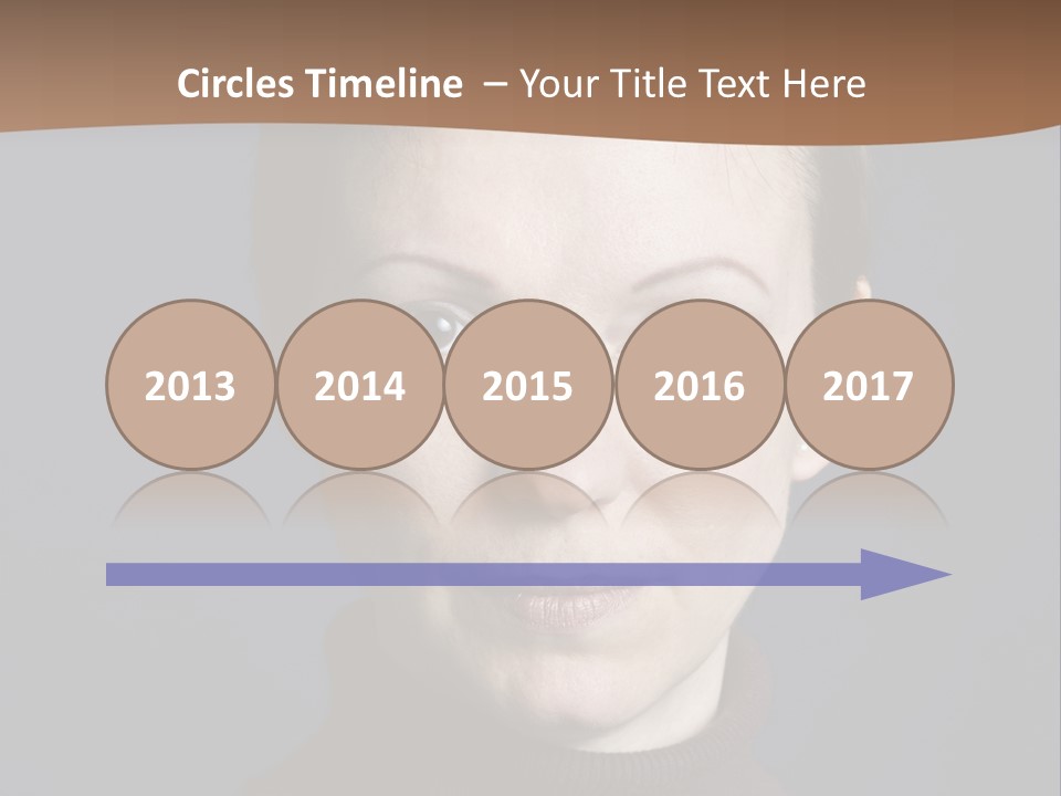 A Woman In A Brown Sweater Is Looking At The Camera PowerPoint Template