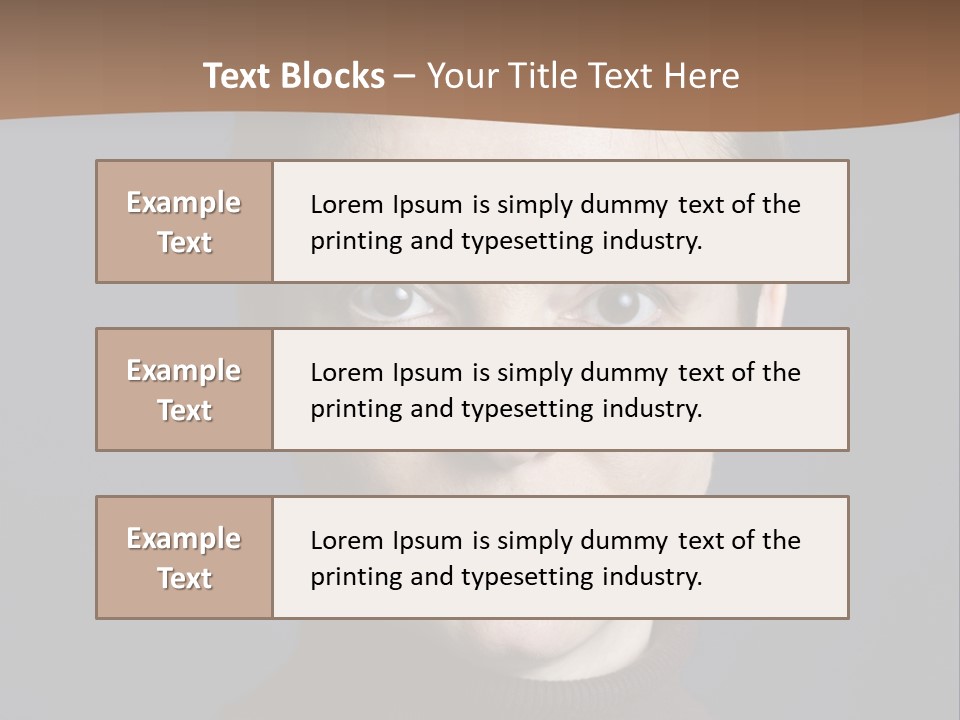A Woman In A Brown Sweater Is Looking At The Camera PowerPoint Template