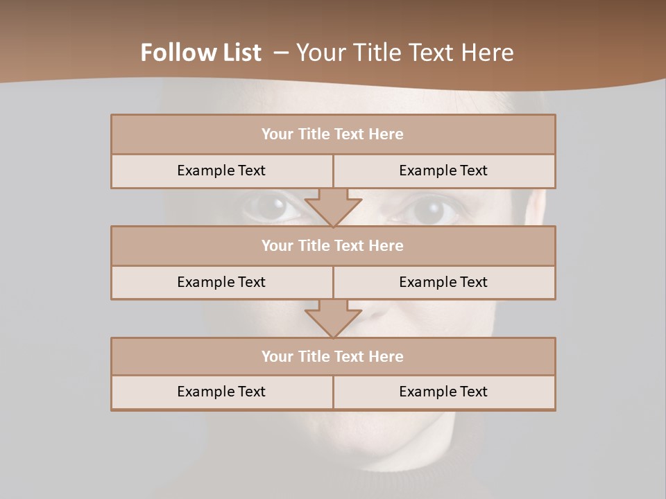 A Woman In A Brown Sweater Is Looking At The Camera PowerPoint Template