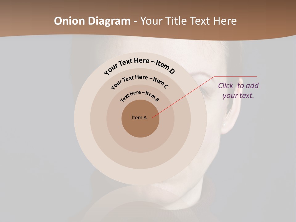 A Woman In A Brown Sweater Is Looking At The Camera PowerPoint Template