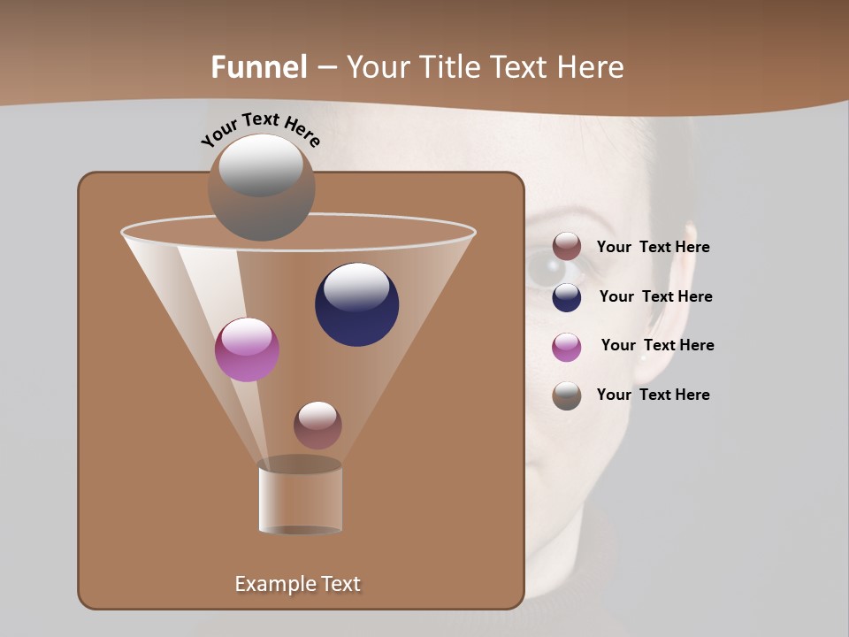 A Woman In A Brown Sweater Is Looking At The Camera PowerPoint Template