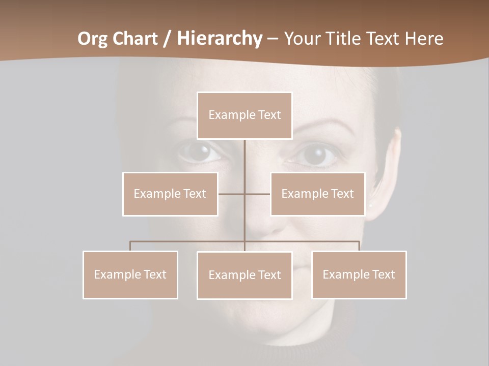 A Woman In A Brown Sweater Is Looking At The Camera PowerPoint Template