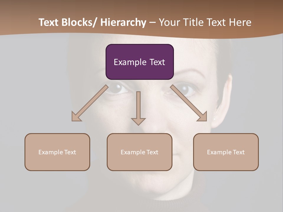 A Woman In A Brown Sweater Is Looking At The Camera PowerPoint Template
