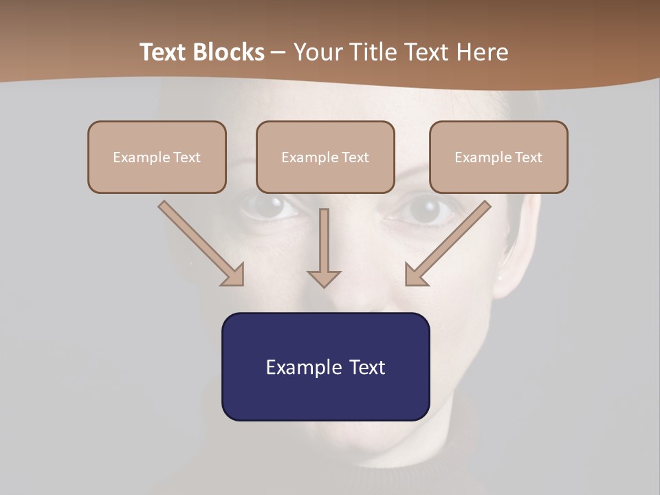 A Woman In A Brown Sweater Is Looking At The Camera PowerPoint Template
