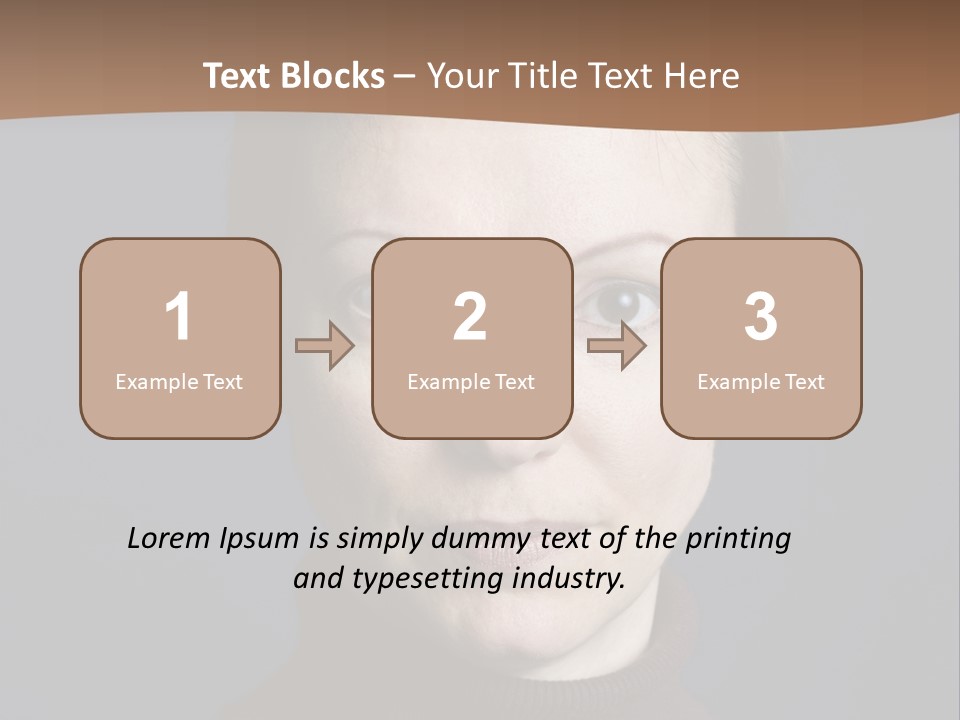 A Woman In A Brown Sweater Is Looking At The Camera PowerPoint Template