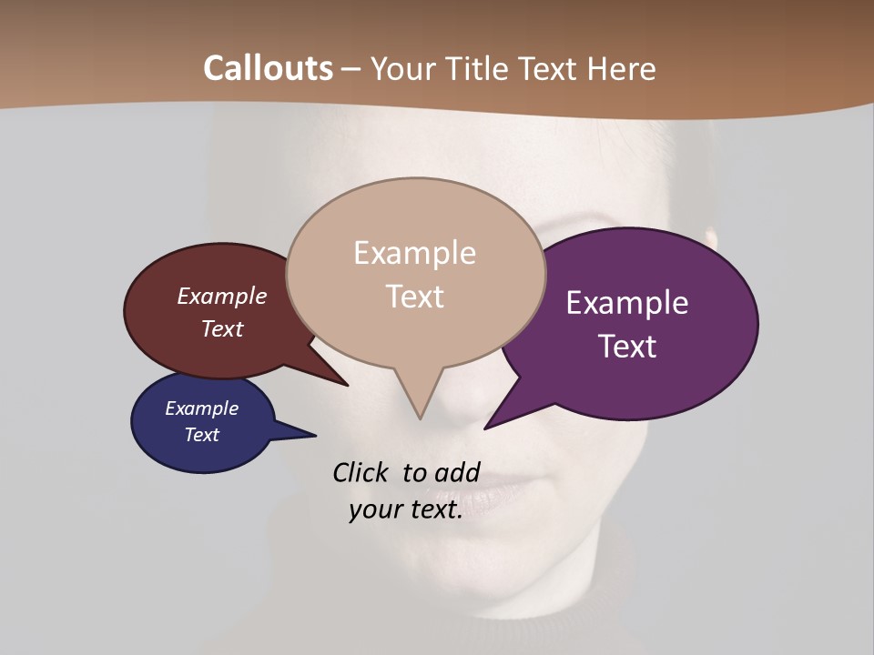 A Woman In A Brown Sweater Is Looking At The Camera PowerPoint Template