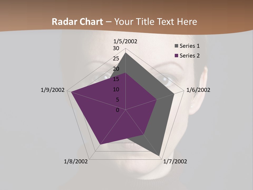 A Woman In A Brown Sweater Is Looking At The Camera PowerPoint Template