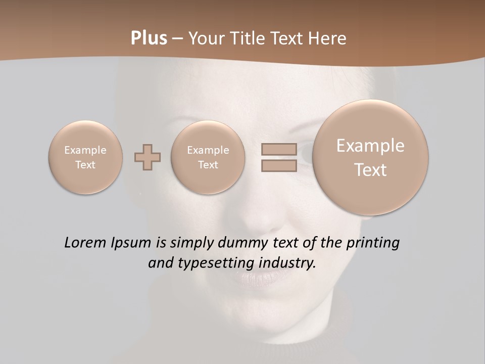A Woman In A Brown Sweater Is Looking At The Camera PowerPoint Template