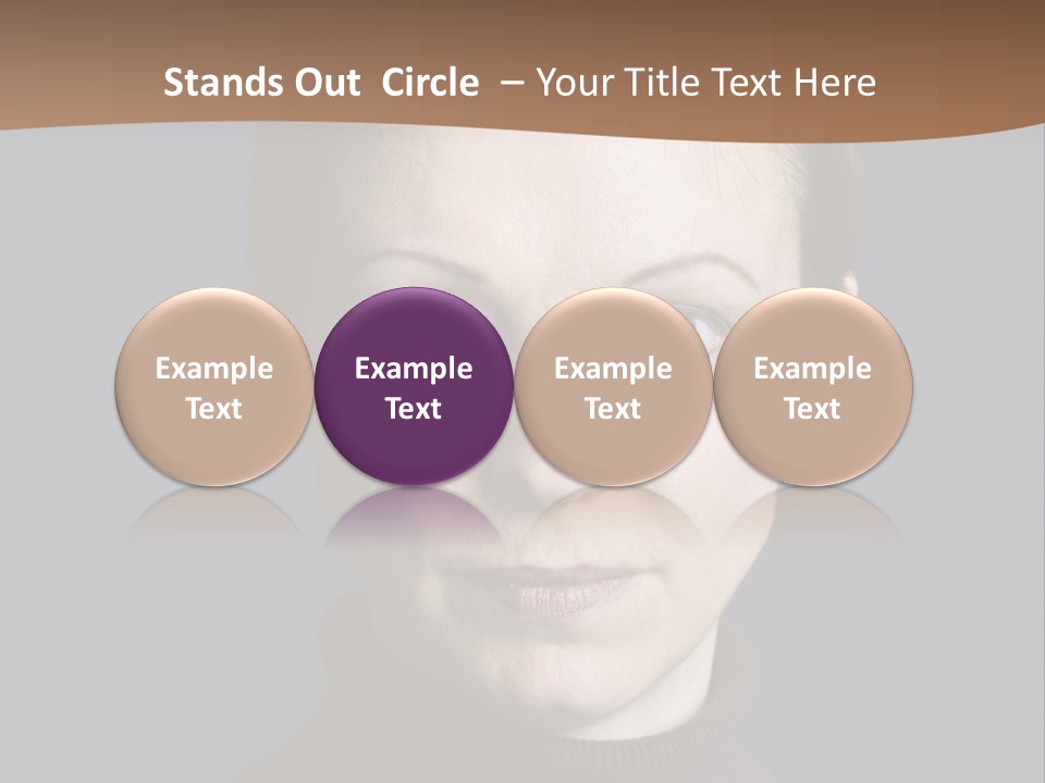 A Woman In A Brown Sweater Is Looking At The Camera PowerPoint Template