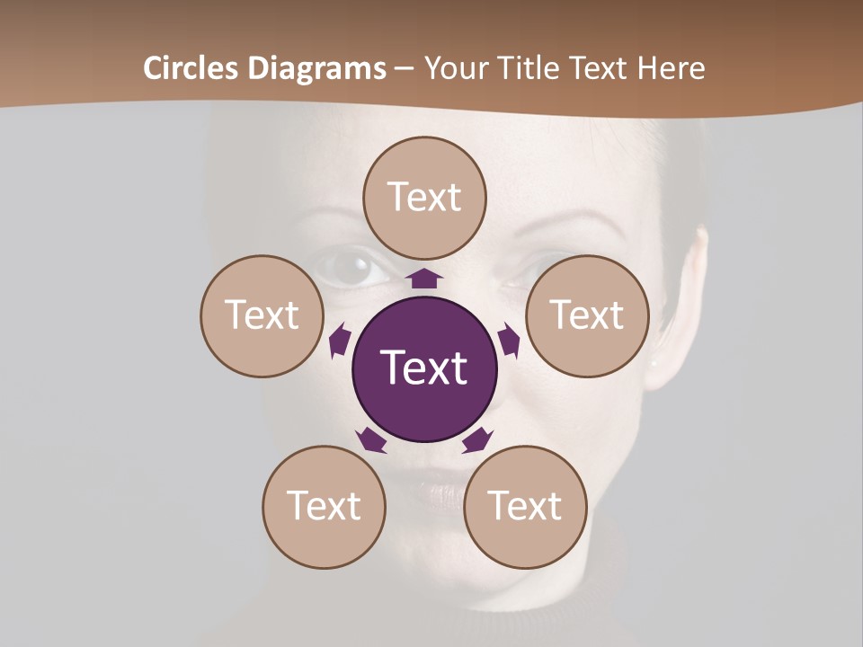 A Woman In A Brown Sweater Is Looking At The Camera PowerPoint Template