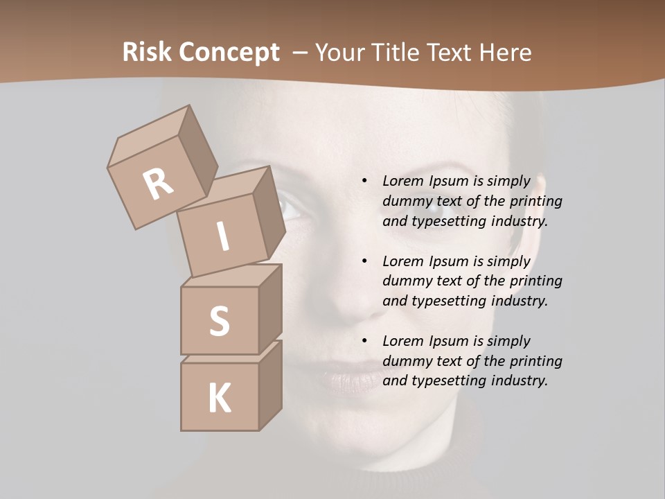 A Woman In A Brown Sweater Is Looking At The Camera PowerPoint Template