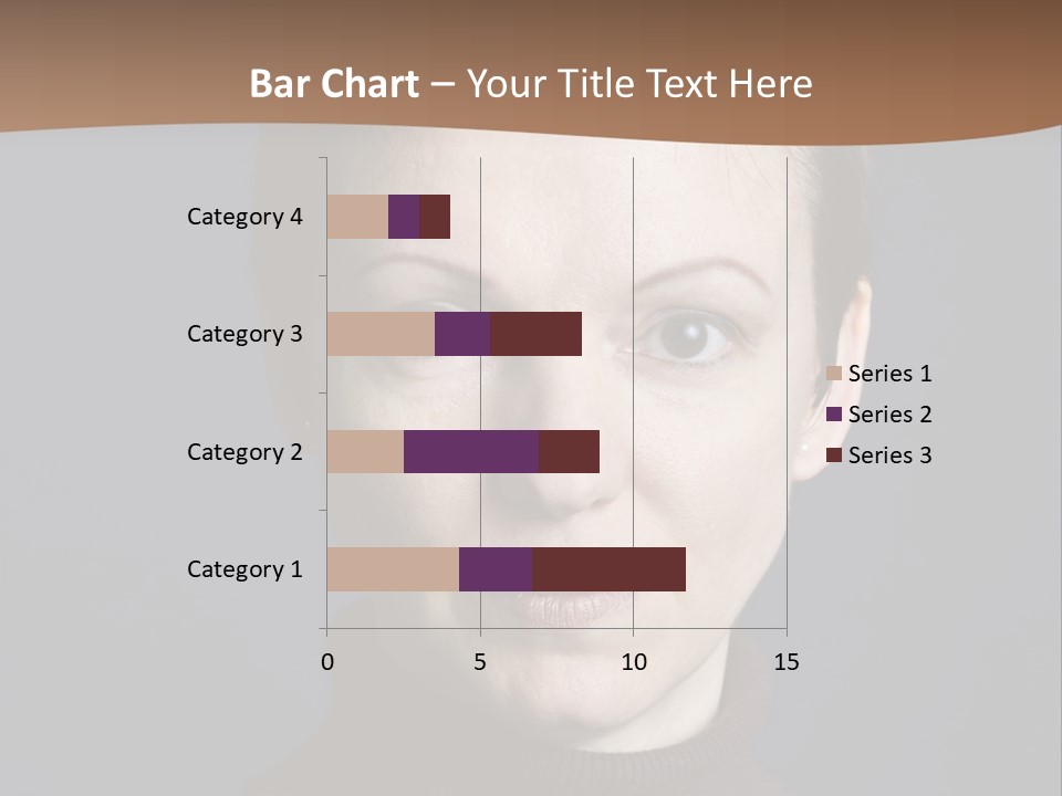 A Woman In A Brown Sweater Is Looking At The Camera PowerPoint Template
