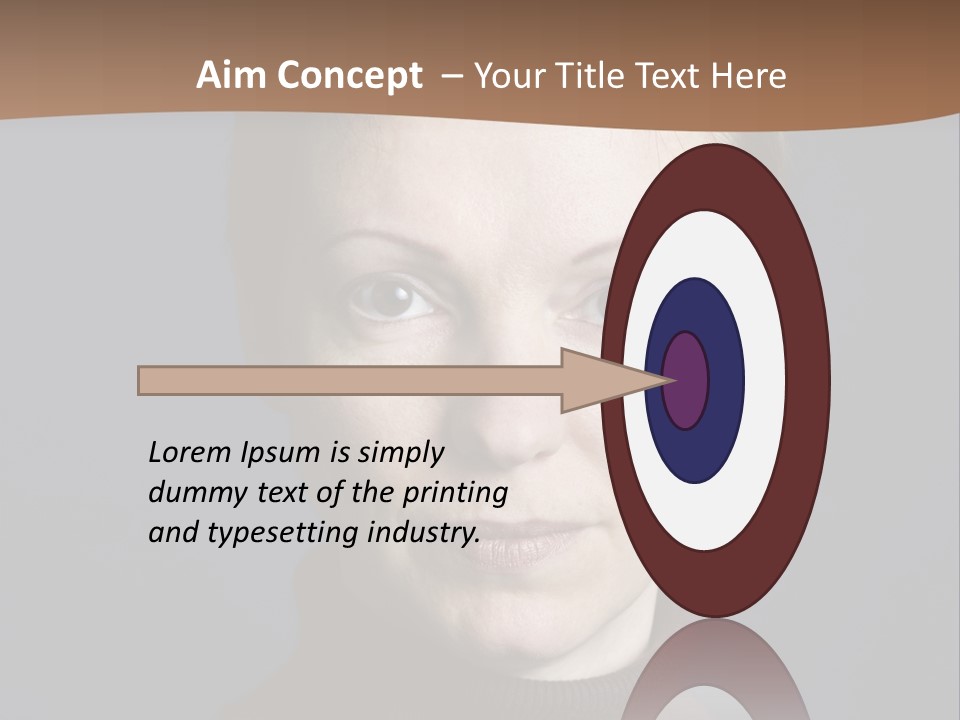 A Woman In A Brown Sweater Is Looking At The Camera PowerPoint Template