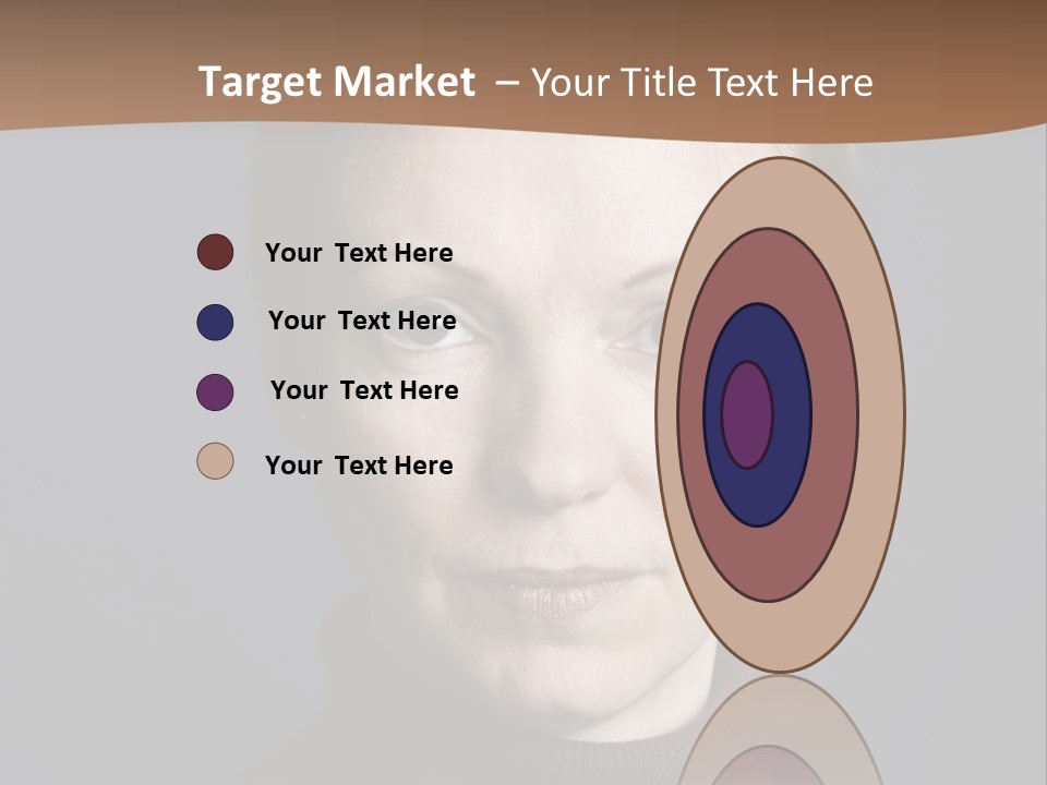 A Woman In A Brown Sweater Is Looking At The Camera PowerPoint Template