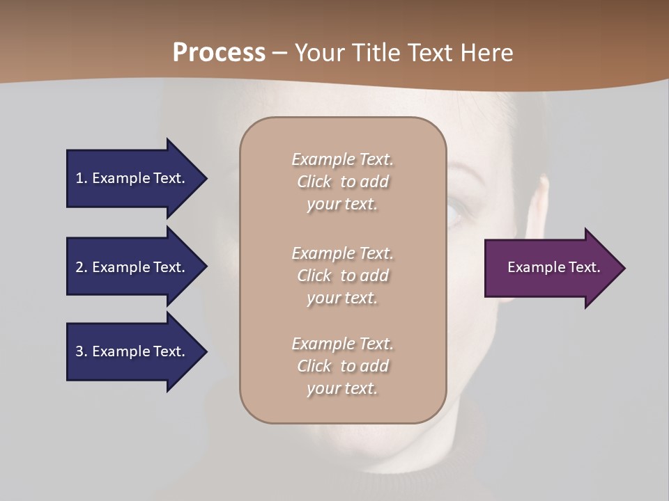 A Woman In A Brown Sweater Is Looking At The Camera PowerPoint Template
