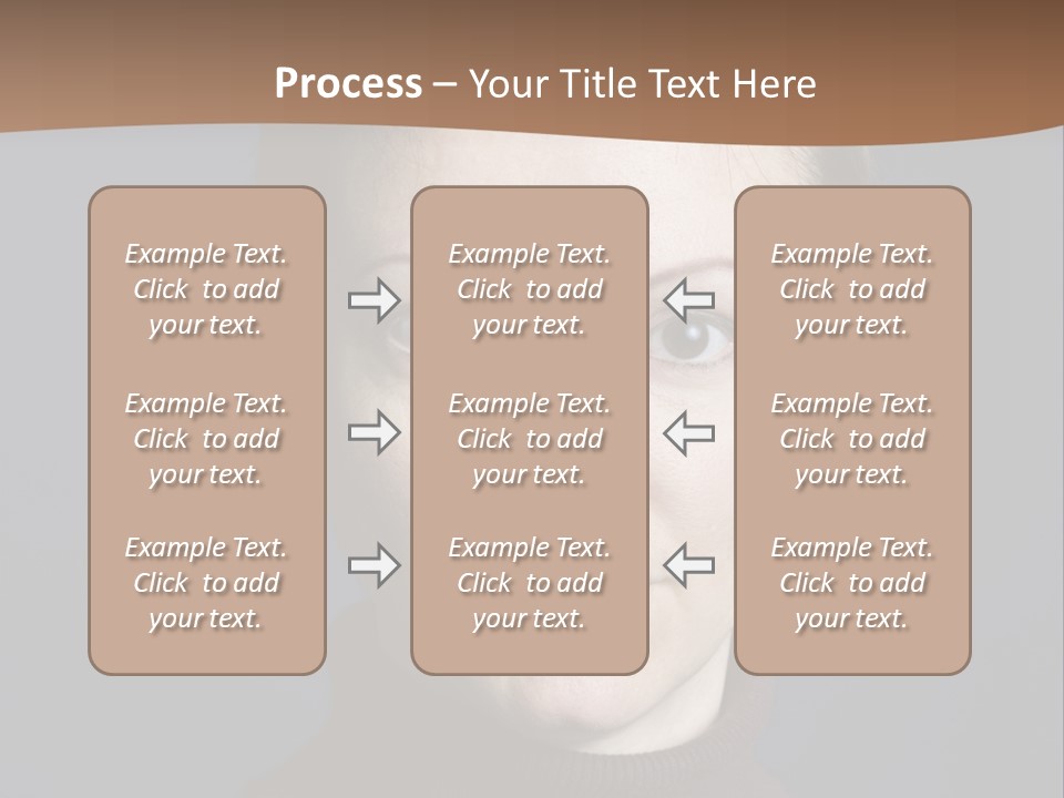 A Woman In A Brown Sweater Is Looking At The Camera PowerPoint Template
