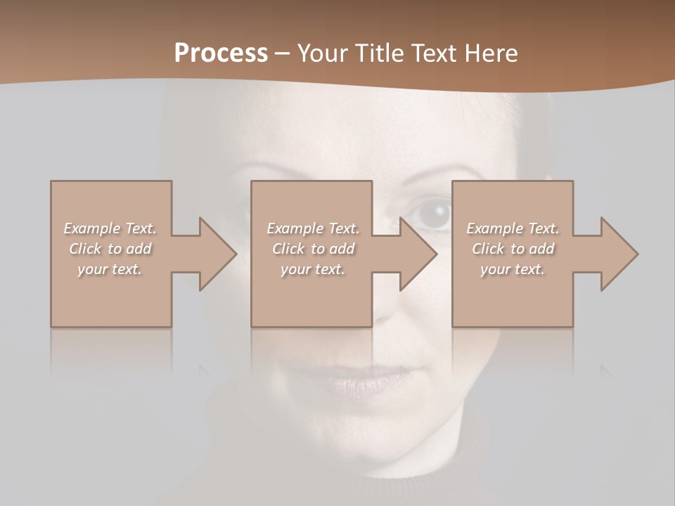 A Woman In A Brown Sweater Is Looking At The Camera PowerPoint Template