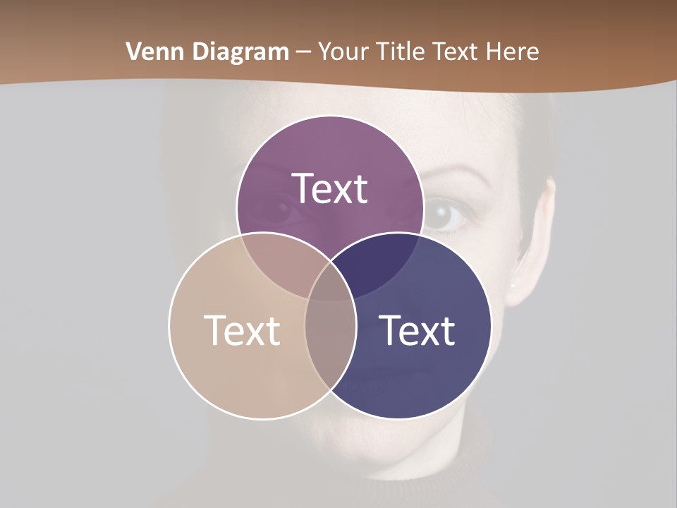 A Woman In A Brown Sweater Is Looking At The Camera PowerPoint Template