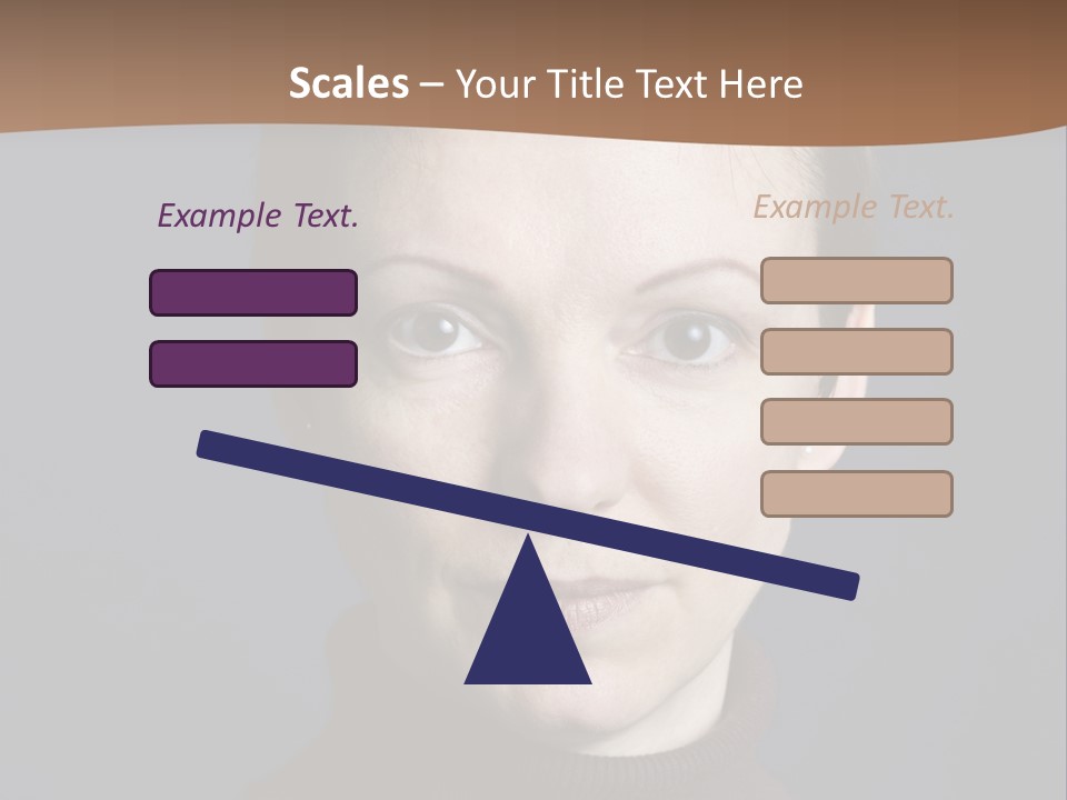 A Woman In A Brown Sweater Is Looking At The Camera PowerPoint Template