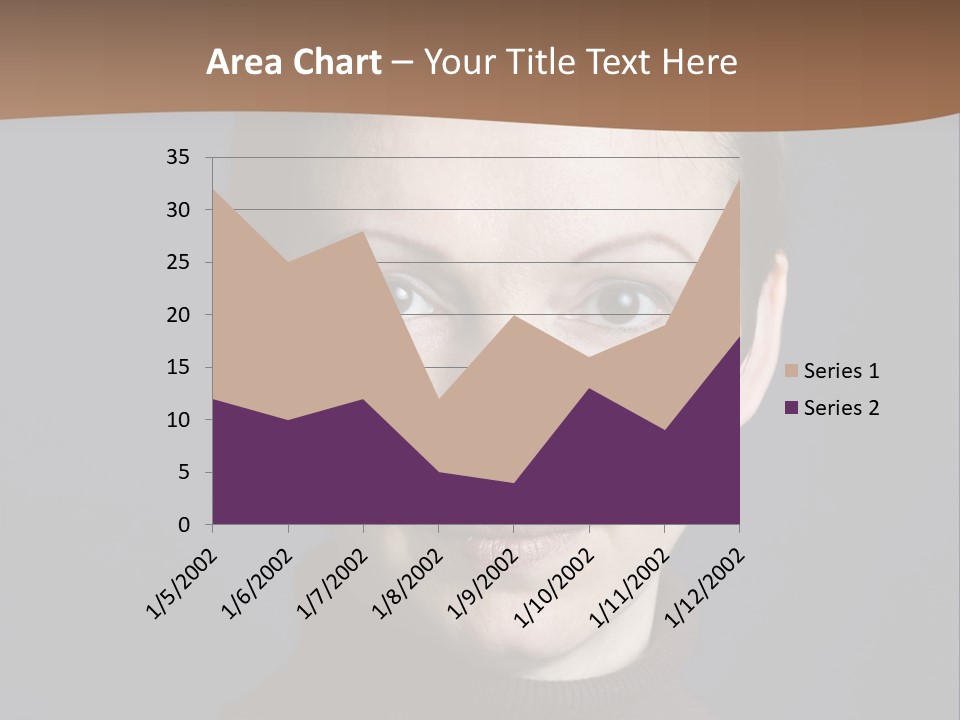 A Woman In A Brown Sweater Is Looking At The Camera PowerPoint Template